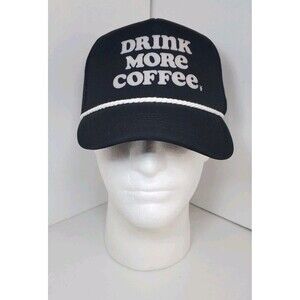 New Dutch Bros Drink More Coffee Trucker Hat Cap Black Mesh Snapback